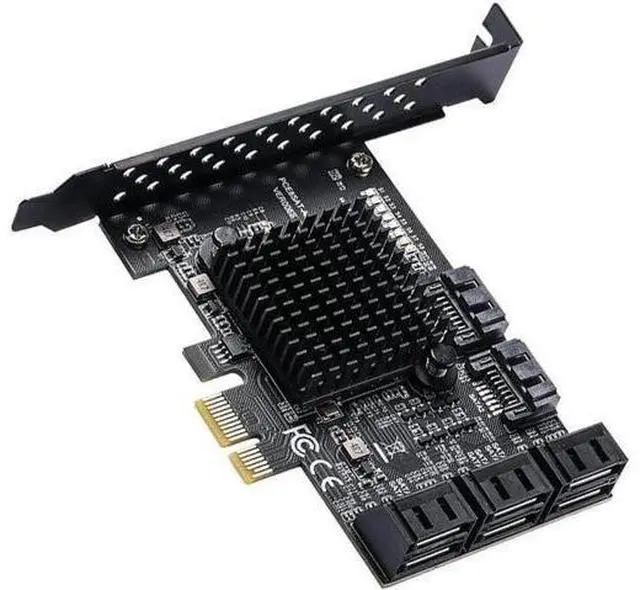 Alt view image 7 of 7 - PCIe to 8 Port SATA Expansion Card SATA3 3 6Gb HDD SSD Adapter PCI E Express X1 Controller Extension Riser for Mining