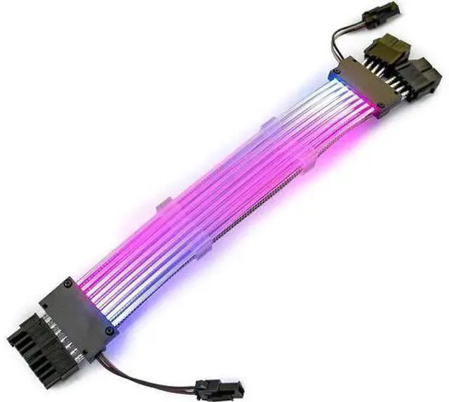Main image of 2 x 8 Pin(6+2) Addressable RGB GPU Power Extension Cable Triple 8 Pins