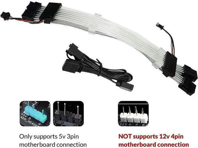 Alt view image 2 of 7 - 2 x 8 Pin(6+2) Addressable RGB GPU Power Extension Cable Triple 8 Pins