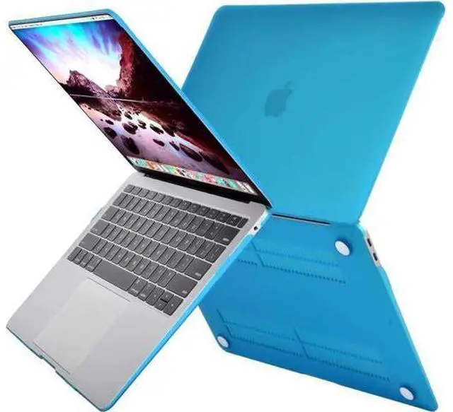 Alt view image 3 of 6 - Compatible with MacBook Air 13 inch Case 2020 2019 2018 Release A2337 M1 A2179 A1932 Retina Display with Touch ID, Protective Plastic Hard Shell Case & Keyboard Cover Skin Blue