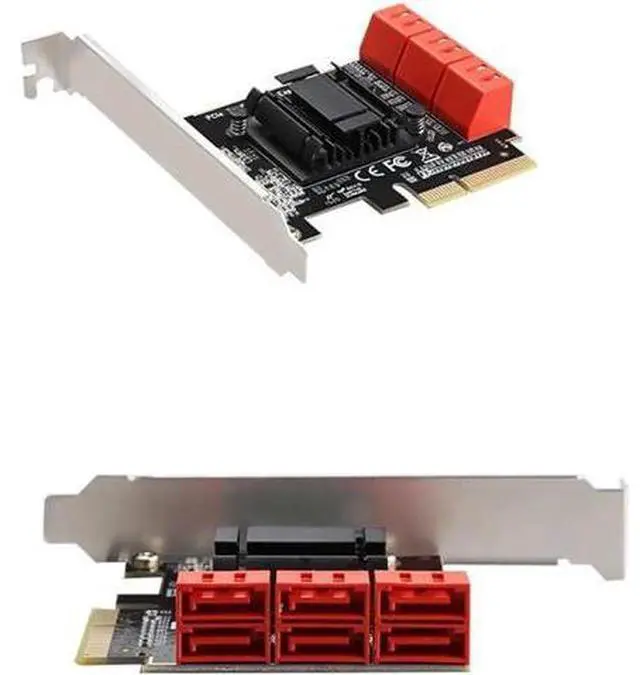Alt view image 5 of 6 - PCIE PCI-E to 6ports SATA3.0 expansion Card PCI express 4X Gen3 PCI express 6 SATA Adapter SATA3 Converter