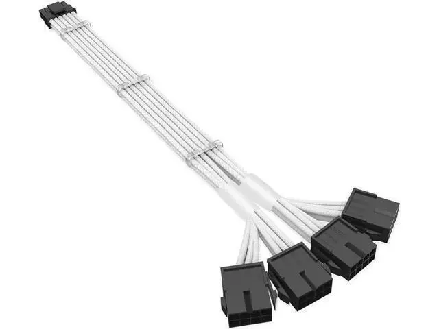 Alt view image 2 of 6 - RTX 4090 4080 4070TI 16Pin(12+4) to 4x8Pin PCI-E 5.0 Sleeved Extension Cable,12Pin to 4x8Pin Compatible 4090 4080 4070TI Series and RTX3090ti,14inch with Cable Combs (16AWG/White)