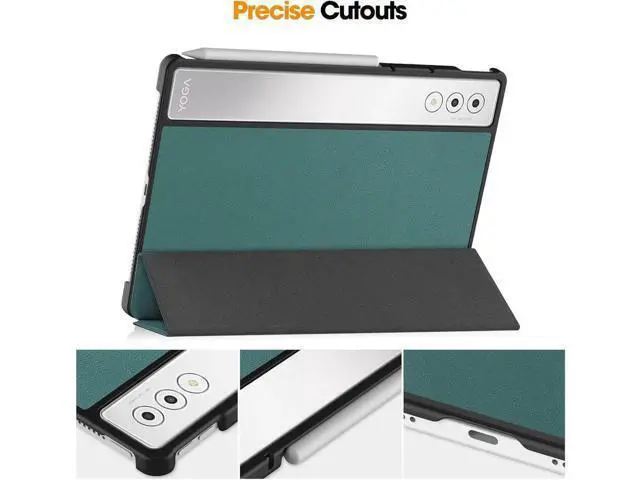 Alt view image 2 of 7 - Case for Lenovo Yoga Tab Plus 12.7 inch 2025 TB520FU, Slim Smart Cover Lightweight Hard Shell Protective Cover with Multi-Angle Stand, Universal Stylus Pen Dark Green