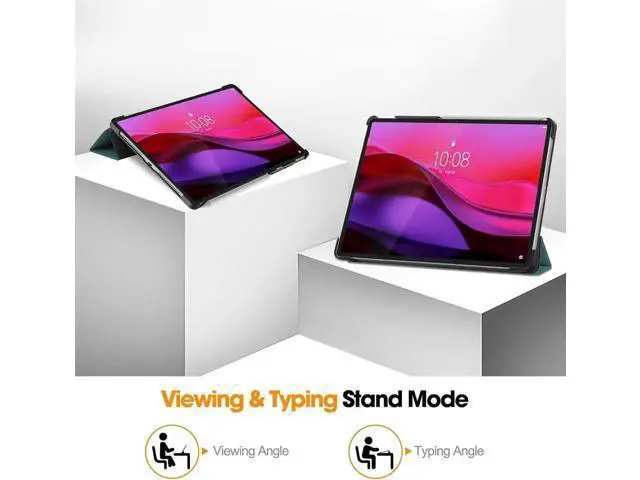 Alt view image 7 of 7 - Case for Lenovo Yoga Tab Plus 12.7 inch 2025 TB520FU, Slim Smart Cover Lightweight Hard Shell Protective Cover with Multi-Angle Stand, Universal Stylus Pen Dark Green