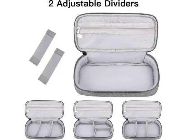 Alt view image 3 of 7 - Cable Organizer Bag, Electronic Organizer Travel Case for Charger & Cords, Travel Accessories, Portable Power Bank Grey