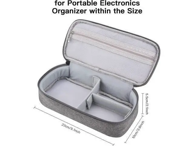 Alt view image 4 of 7 - Cable Organizer Bag, Electronic Organizer Travel Case for Charger & Cords, Travel Accessories, Portable Power Bank Grey