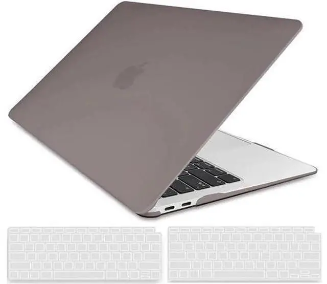 Main image of Compatible with MacBook Air 13 inch Case 2022, 2021-2018 Release A2337 M1 A2179 A1932 with Retina Display Touch ID, Plastic Hard Shell with Keyboard Cover Gray