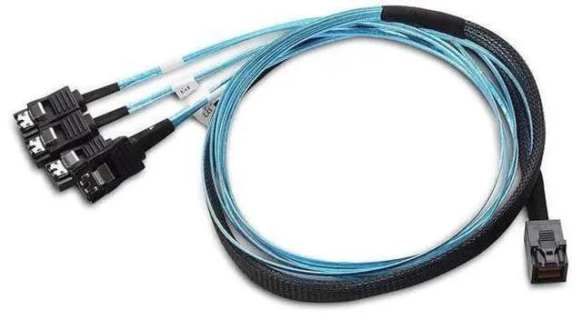 Alt view image 2 of 5 - Internal HD Mini SAS to SATA (SFF-8643 to 4x SATA) Reverse Breakout Cable 3.3 Feet/1mParent