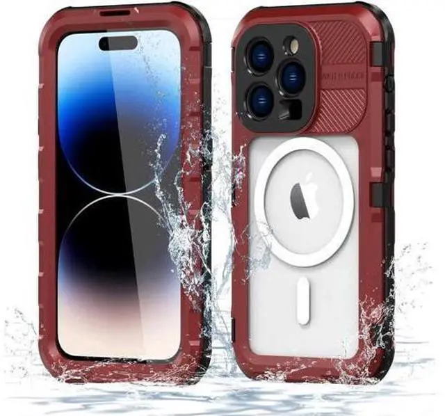 Main image of iPhone 14 Pro Waterproof Case, MagSafe Compatible, Built-in Screen Protector IP68 Underwater Dustproof 360 Full Body Shockproof Protective Cover for iPhone 14 Pro 6.1 inch 2022 Red