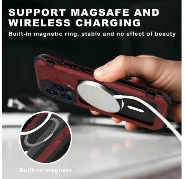 Alt view image 7 of 7 - iPhone 14 Pro Waterproof Case, MagSafe Compatible, Built-in Screen Protector IP68 Underwater Dustproof 360 Full Body Shockproof Protective Cover for iPhone 14 Pro 6.1 inch 2022 Red