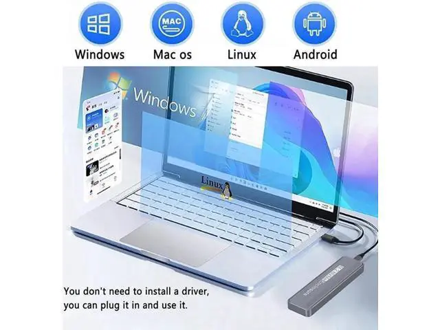 Alt view image 5 of 7 - 20Gbps M.2 NVME Enclosure USB 3.2 GEN 2X2 Type C NVME SSD Enclosure for 2230/2242/2260/2280 NVME SSD M/B+M Key External Case Box
