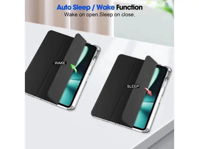 Alt view image 2 of 7 - Protective Case for Oppo OnePlus Pad 11.61 inch / Oppo Pad 2 11.61 inch 2023 with S Pen Holder, Transparent Hard Shell Back Trifold Smart Stand Cover with universal stylus Pen