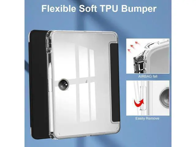 Alt view image 4 of 7 - Protective Case for Oppo OnePlus Pad 11.61 inch / Oppo Pad 2 11.61 inch 2023 with S Pen Holder, Transparent Hard Shell Back Trifold Smart Stand Cover with universal stylus Pen