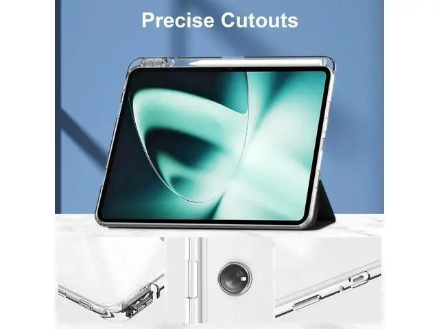 Alt view image 6 of 7 - Protective Case for Oppo OnePlus Pad 11.61 inch / Oppo Pad 2 11.61 inch 2023 with S Pen Holder, Transparent Hard Shell Back Trifold Smart Stand Cover with universal stylus Pen