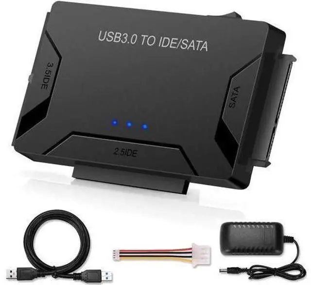 Main image of USB IDE/SATA Adapter, USB 3.0 to SATA IDE Hard Drive Cable Adapter Converter for 2.5" 3.5" IDE External SATA HDD SSD Hard Drives Disks with 12V 2A Power Adapter