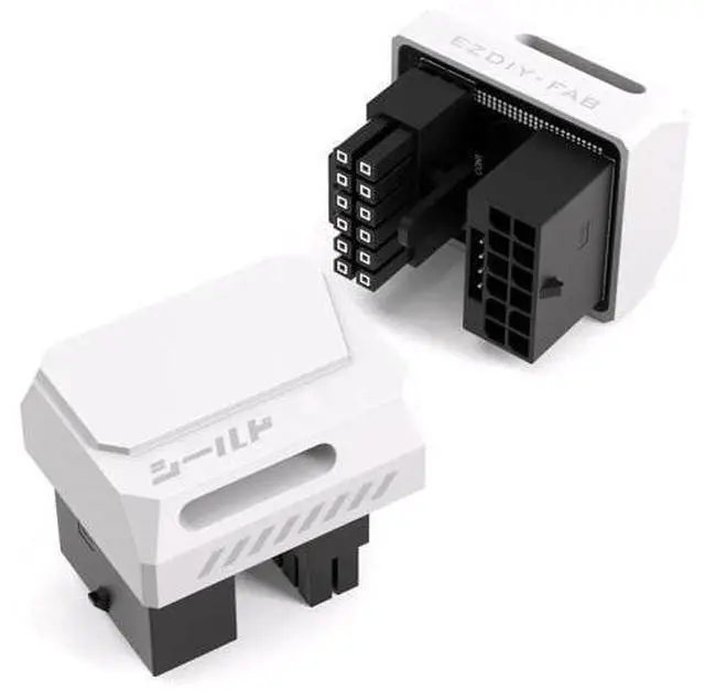 Main image of PCIe 5.0 Adapter - 600W 12+4pin, 16pin 12VHPWR GPU Power Connector, 12V-2x6 GPU Adapter,180 Degree Right Angle - Compatible with RTX 3090Ti, 4070Ti, 4080, 4090 GPU - STD Type, White, 1 Pack