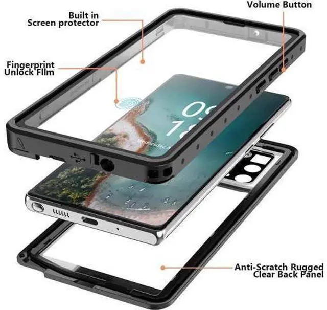 Alt view image 3 of 7 - For Samsung Galaxy Note 20 Case Waterproof, Built in Screen Protector 360° Full Body Heavy Duty Protective Shockproof IP68 Underwater Case for Samsung Galaxy Note 20 6.7 inch
