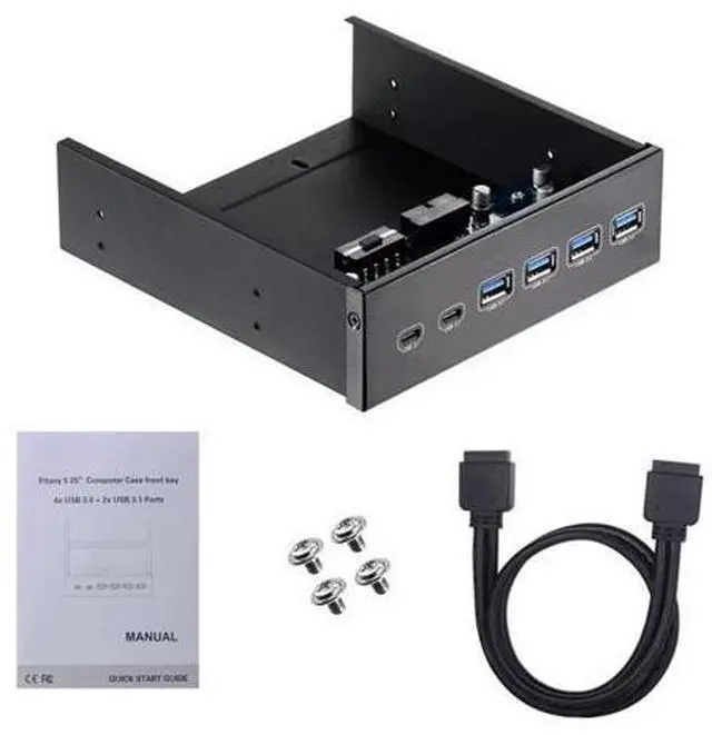 Main image of 5.25" Front Bay USB HUB 2-Port USB 3.1 & 4-Port USB 3.0 High Speed 5Gbps USB Hub Front Panel Computer Case Optical Drive Bay Converter Hub