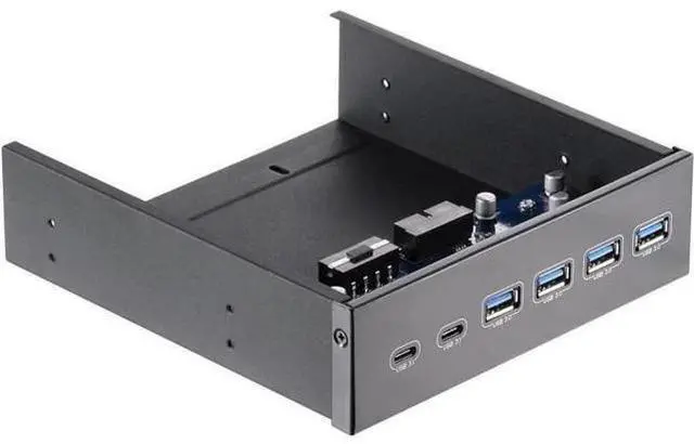 Alt view image 7 of 7 - 5.25" Front Bay USB HUB 2-Port USB 3.1 & 4-Port USB 3.0 High Speed 5Gbps USB Hub Front Panel Computer Case Optical Drive Bay Converter Hub