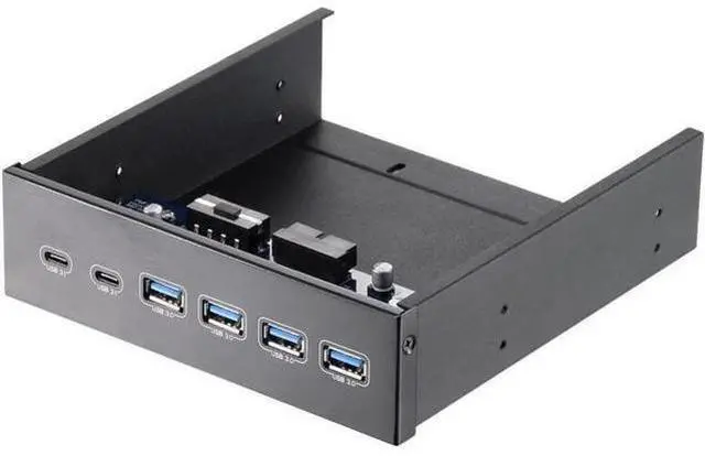 Alt view image 6 of 7 - 5.25" Front Bay USB HUB 2-Port USB 3.1 & 4-Port USB 3.0 High Speed 5Gbps USB Hub Front Panel Computer Case Optical Drive Bay Converter Hub