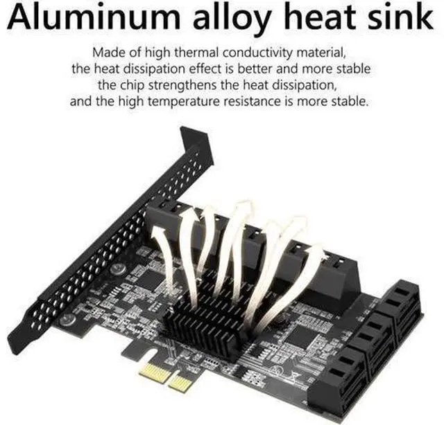 Alt view image 3 of 7 - PCIE SATA Expansion Card PCIE 1X to 16-Port SATA3.0 6Gbps SATA III Multi-Port Hard Disk Adapter Riser Card for PC Computer
