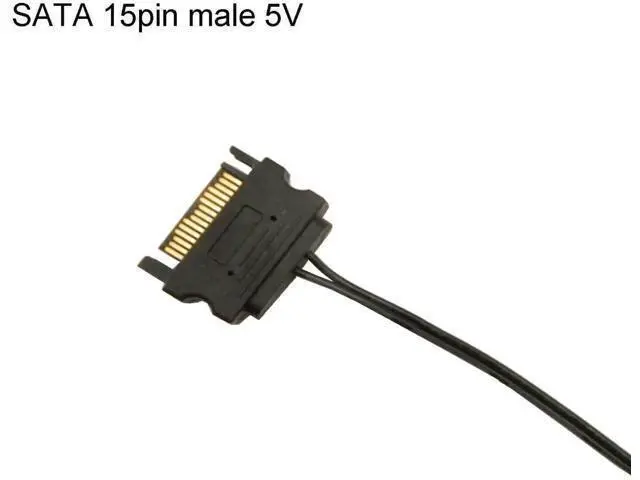 Alt view image 4 of 5 - 5Pcs 15Pin SATA to DC 5.5mm x 2.1mm Male Power Supply Adapter Cable LED Chassis Light Tape Controller Power Connection Cable for Computer LED Strips