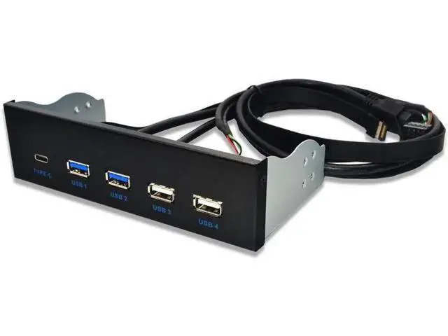 Alt view image 2 of 6 - 5.25 Inch USB 3.1 GEN2 Front Panel USB Hub 2 Ports USB 3.0 + 2 Ports USB2.0 + 1 Port TYPE-C with TYPE-E Connector for Desktop PC