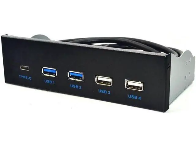 Alt view image 5 of 6 - 5.25 Inch USB 3.1 GEN2 Front Panel USB Hub 2 Ports USB 3.0 + 2 Ports USB2.0 + 1 Port TYPE-C with TYPE-E Connector for Desktop PC