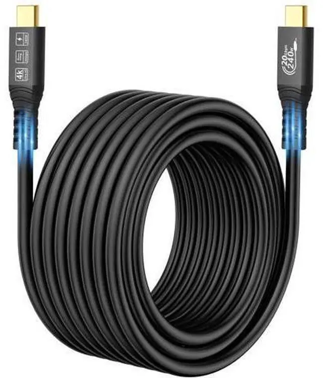 Main image of USB C Extension Cable 240W/20Gbps 5M 16.5FT, USB C 3.2 Gen2 48V/5A PD3.1, 4K@60Hz Video Output Cord, USB Male to Male Connection Suport Thunderbolt 3
