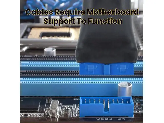 Alt view image 4 of 7 - Aomoproing 2Pcs USB 3.0 Header Splitter Extension Cable, 19/20 Pin 1 to 2 Y Internal Hub Splitter, Internal Adapter DIY-Cable for Motherboard (5.9 inch)