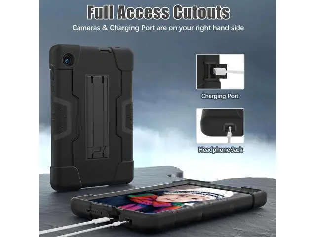 Alt view image 2 of 7 - Protective Case For TCL Tab 8 LE Model 9137W) / TCL Tab 8 WiFi Model 9132X, Shockproof Cover with Kickstand + Universal Stylus Pen