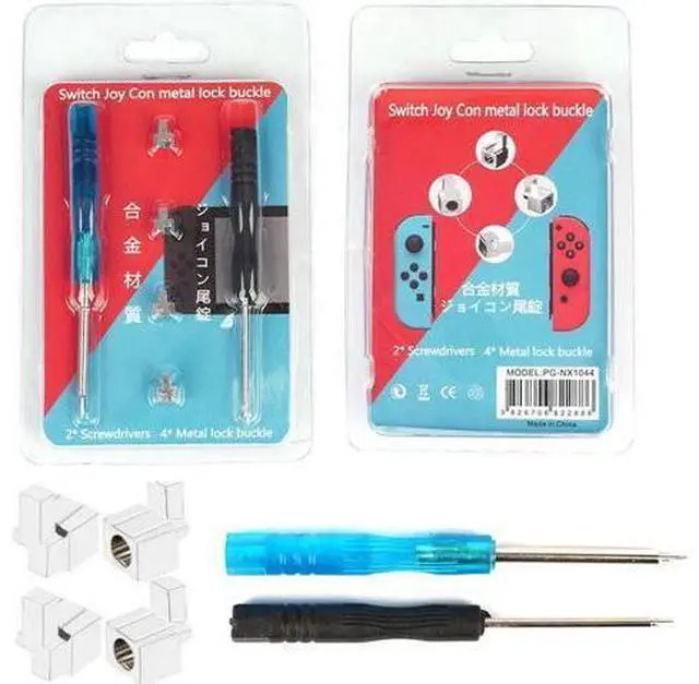 Main image of Joy-Con Metal Buckles Replacement Parts for Nintendo Switch Joy Con Repair Replacement Latches Left and Right Lock Buckles with Screwdrivers