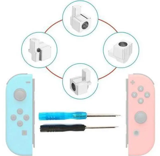 Alt view image 7 of 7 - Joy-Con Metal Buckles Replacement Parts for Nintendo Switch Joy Con Repair Replacement Latches Left and Right Lock Buckles with Screwdrivers