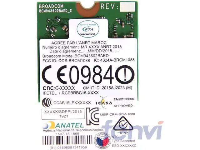Alt view image 2 of 6 - BCM943602BAED DW1830 Wireless-AC BCM943602 NGFF M.2 1300Mbps 802.11ac WiFi Bluetooth BT4.1 Network Wlan Card support mac os