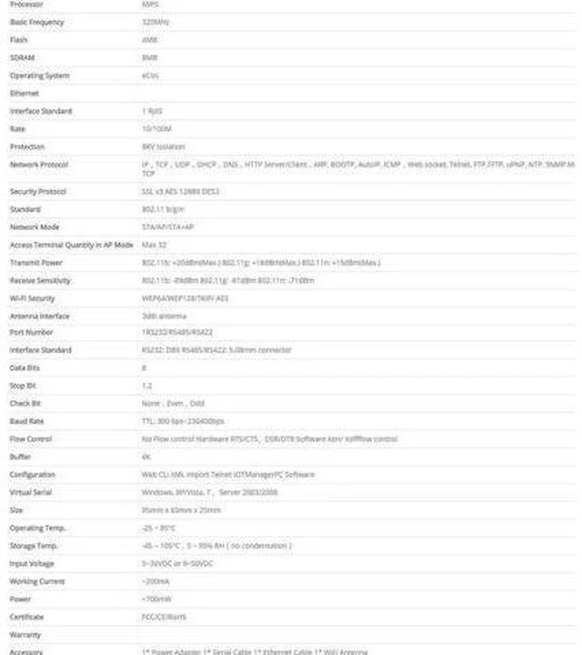 Alt view image 6 of 12 - Industrial Modbus Serial RS232 RS485 RS422 to WiFi Ethernet Converter Device TCP IP Telnet Modbus 4M Flash