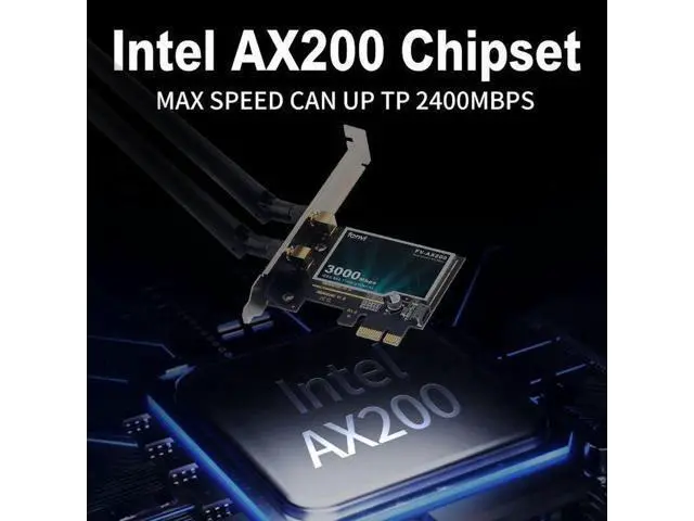 Alt view image 2 of 7 - WiFi 6 Dual Band 3000Mbps AX200 PCIE Wireless WiFi Card MU-MIMO OFDMA with Bluetooth 5.1 Ultra-Low Latency