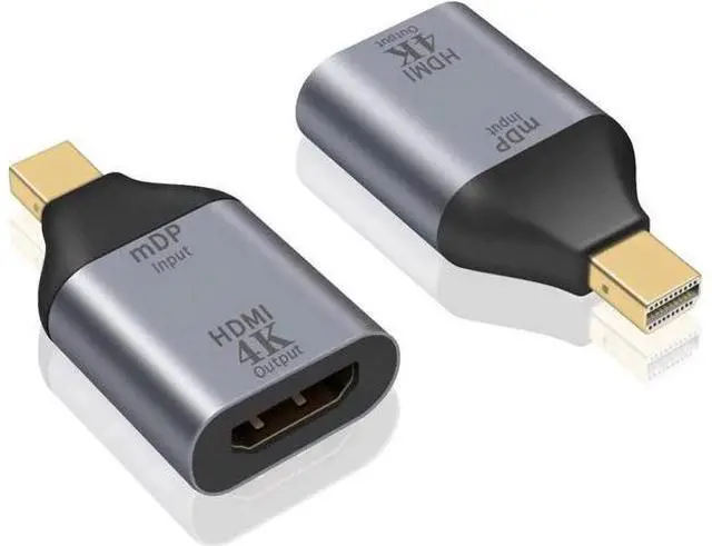 Main image of Aomoproing Mini DisplayPort to HDMI Adapter 4K Mini DP to HDMI Adapter Male to Female Mini Display Port to HDMI Converter Gold Plated Adapter for MacBook Microsoft Surface Pro 2pack
