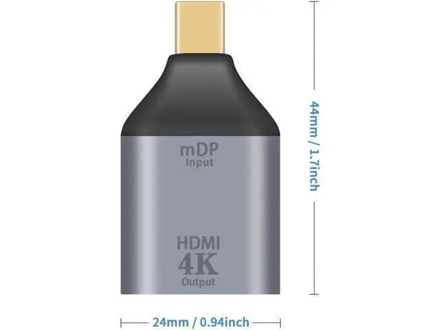 Alt view image 7 of 7 - Aomoproing Mini DisplayPort to HDMI Adapter 4K Mini DP to HDMI Adapter Male to Female Mini Display Port to HDMI Converter Gold Plated Adapter for MacBook Microsoft Surface Pro 2pack