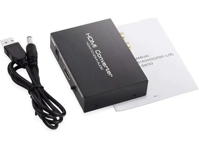 Alt view image 3 of 7 - 1080P HDMI Audio Extractor HDMI to HDMI + Optical TOSLINK SPDIF + Analog RCA L/R Stereo Audio Video Splitter Adapter Converter for Apple TV Blu-ray Player Black