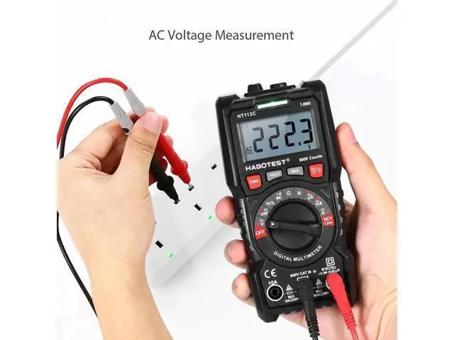 Alt view image 5 of 7 - HABOTEST HT113C NCV Digital Multimeter Auto Range True RMS 6000 Counts AC/DC Voltage Meter Flash light Backlight Large Screen