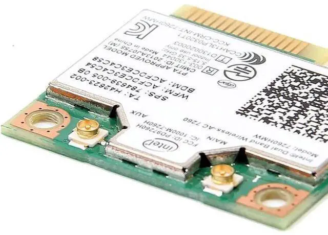 Alt view image 3 of 7 - Mini pcie WiFi Card Dual Band Wireless AC 7260 PCI Express Card 802.11ac 2x2 Wi-Fi 7260hmw Bluetooth 4.0 PCIe Half WiFi Card 802.11 b/a/g/n/ac for Laptop Window 7 8 8.1 10 Linux 2.4.x/2.6.x or Later