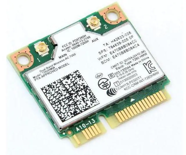 Alt view image 5 of 7 - Mini pcie WiFi Card Dual Band Wireless AC 7260 PCI Express Card 802.11ac 2x2 Wi-Fi 7260hmw Bluetooth 4.0 PCIe Half WiFi Card 802.11 b/a/g/n/ac for Laptop Window 7 8 8.1 10 Linux 2.4.x/2.6.x or Later