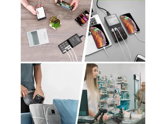 Alt view image 3 of 6 - Multi Port USB Charging Station, 60W 12 Ports USB Charging Station, USB Fast Charging 12 Ports for Multiple Devices Cell Phones Tablets Smartwatches Headphones Speakers (Black)