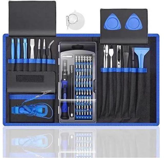 Main image of Professional Computer Repair Tool Kit Precision Laptop Screwdriver Set with 56 Bit AntiStatic Wrist and 24 Repair Tools Suitable for Macbook PC Tablet PS4 Xbox Controller Repair