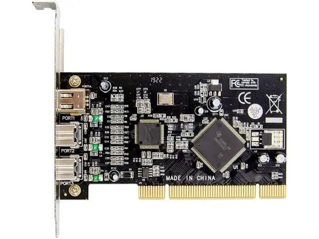 Alt view image 4 of 4 - PCI to 1394A+1394B FireWire card 2 Ports 9Pin 1394B+1 Port 6Pin 1394A PCI Controller Card TI Chipset