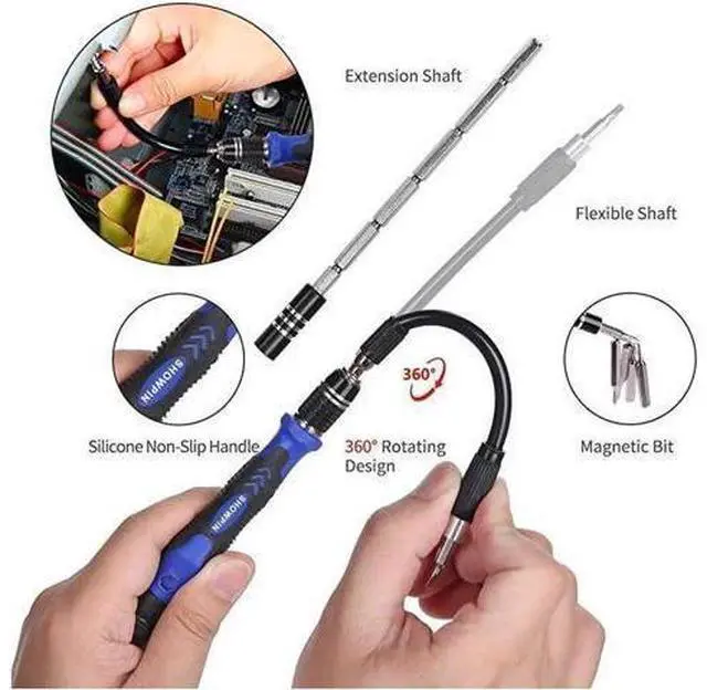 Alt view image 6 of 7 - Professional Computer Repair Tool Kit Precision Laptop Screwdriver Set with 56 Bit AntiStatic Wrist and 24 Repair Tools Suitable for Macbook PC Tablet PS4 Xbox Controller Repair