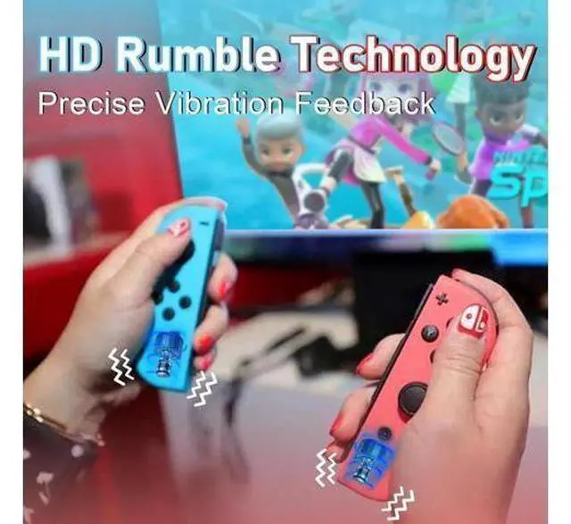 Alt view image 3 of 7 - Replacement for Switch Controller Work with Switch/Lite/OLED,Wireless Gamepad Support Dual Vibration,6-Axis Gyro,Wake-up,Motion Controls,Screenshot, L/R Red
