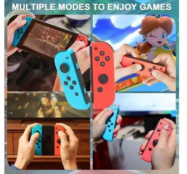 Alt view image 2 of 7 - Replacement for Switch Controller Work with Switch/Lite/OLED,Wireless Gamepad Support Dual Vibration,6-Axis Gyro,Wake-up,Motion Controls,Screenshot, L/R Red