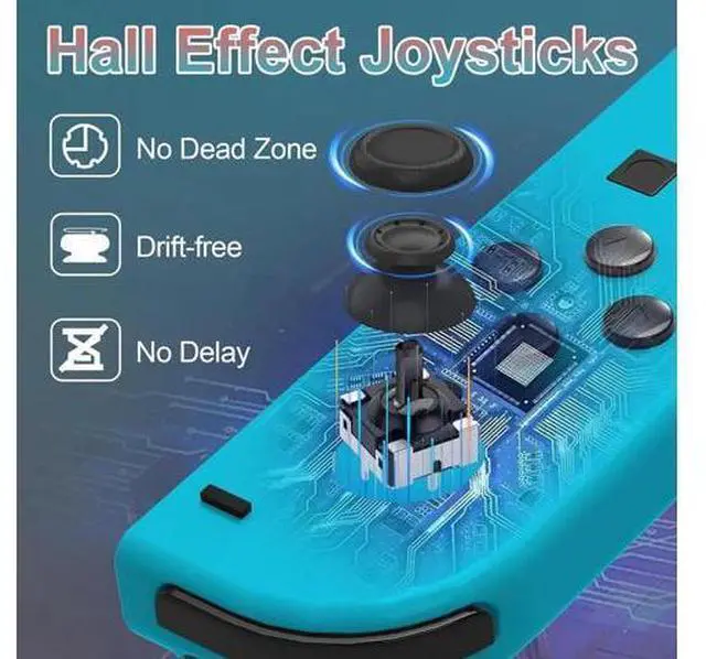 Alt view image 7 of 7 - Replacement for Switch Controller Work with Switch/Lite/OLED,Wireless Gamepad Support Dual Vibration,6-Axis Gyro,Wake-up,Motion Controls,Screenshot, L/R Red