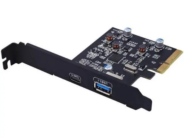 Alt view image 4 of 6 - PCI-E to USB3.1 Type-c dual-port expansion card pcie 4x to usb 3.1 Type-A adapter pci express to usb3.0 hub ASM1142 Chipset